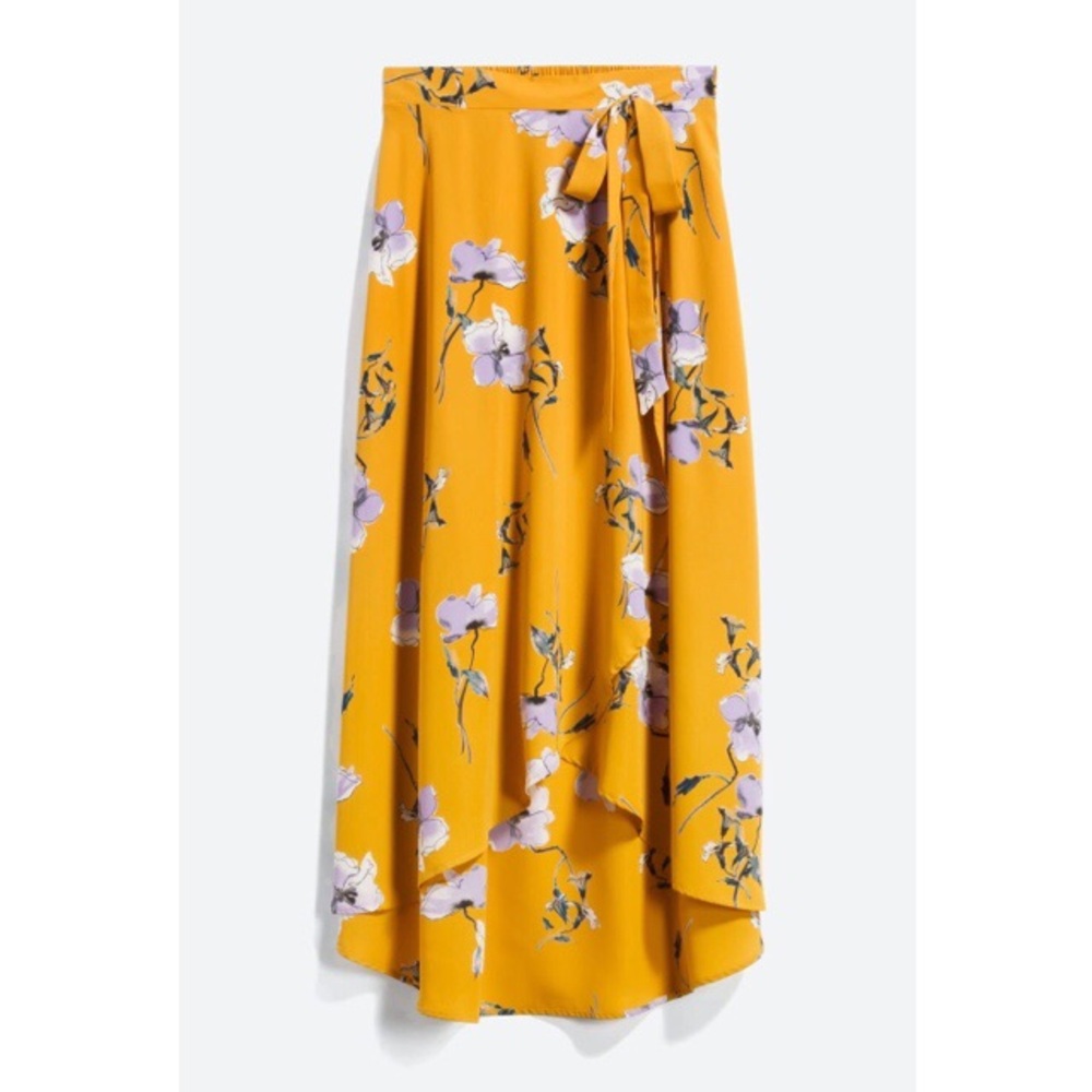 Floral Faux Wrap Skirt